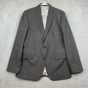 J Ferrar Blazer Mens 42L Gray 2‎ Button Polyester Blend Business Casual Wedding